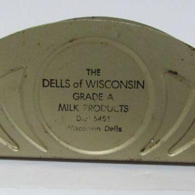 Small Advertising Items: 2 Prince Albert Tins, Corona Pastic Box, Tin Napkin Holder WI Dells Milk Products