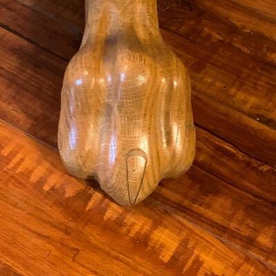 Solid Oak Claw Foot Pedestal Dining Room Table - No Chairs