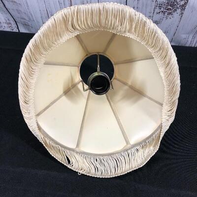 Cream Floral Lamp Shade with Fringed Edge
