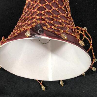 Beaded Net Mesh Decorated Fringed Lamp Shade