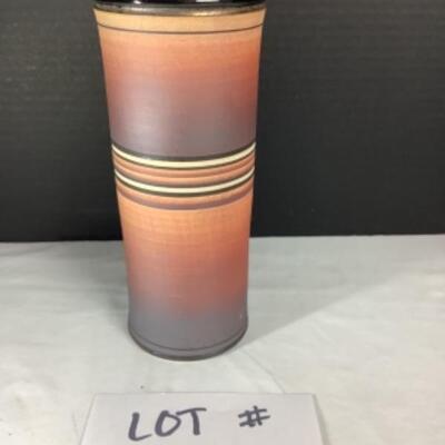 N - 160 Artisan Signed Stoneware Vase  ( Kimos ‘87 ? ) 