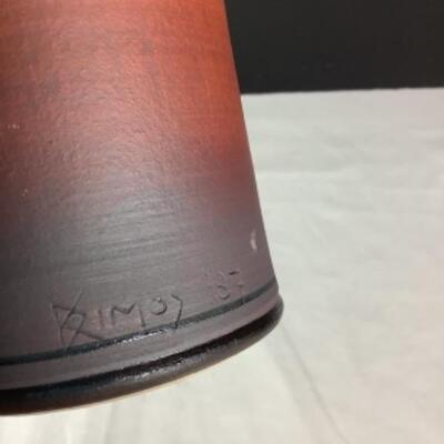 N - 160 Artisan Signed Stoneware Vase  ( Kimos â€˜87 ? ) 