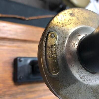 Antique Western Electric Wood Cabinet Wall Phone