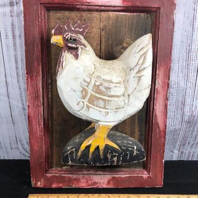 Rustic Wood Farmhouse Decor Chicken Hen Rooster Wall Art