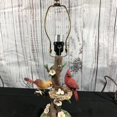 Cardinal Birds with Nest Small Table Lamp *No Shade*