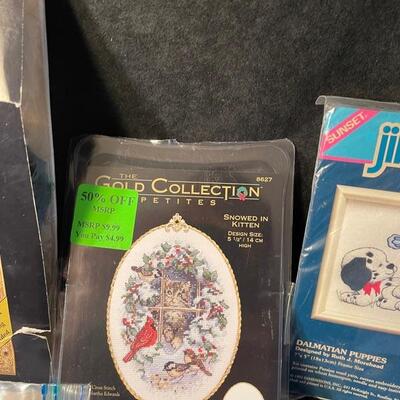 Lot of 7 cross stitch kits