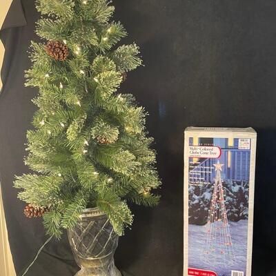 Small Indoor Christmas Tree and 7' Outdoor Tree