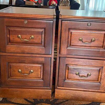 Pair of Wood File Cabinets