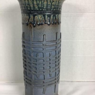 N - 167  Artisan Signed / Crafted Raku Pottery Vase