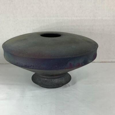 N - 169 Signed / Crafted Raku Pottery Vase 