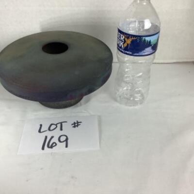 N - 169 Signed / Crafted Raku Pottery Vase 