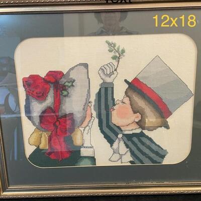 Framed Christmas Cross Stitch