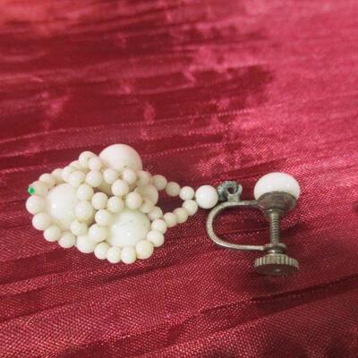 Lot 39 - (3) Faux Pearl Chains & Unmatched Earrings