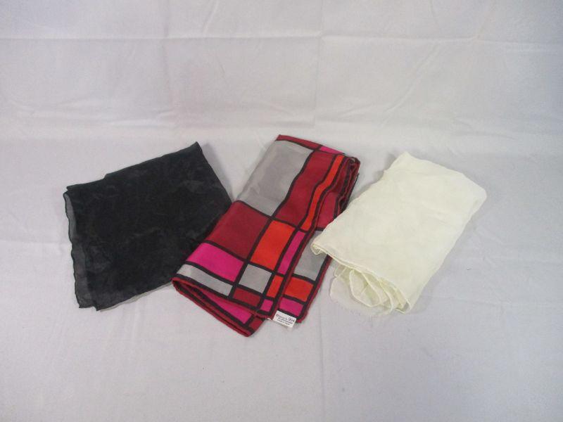 Lot 48 (3) Vintage Silk Scarves Made in Japan