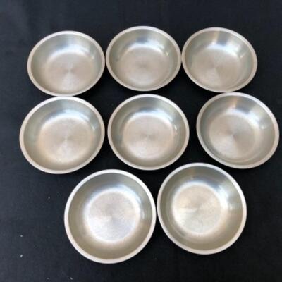 Lot 31P. 8 Pewter ice cream bowls, Crown Roseâ€” $20.00