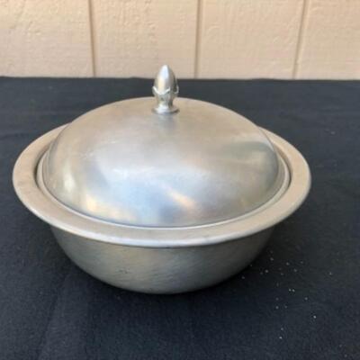 Lot 34P. Pewter bowl with lid â€” $3