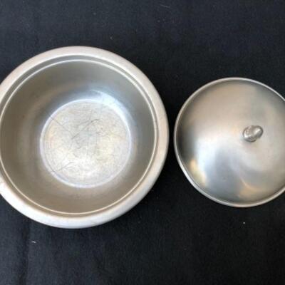Lot 34P. Pewter bowl with lid â€” $3