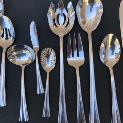 Lot 63L. Reed & Barton Stainless Flatware, Brookshire pattern, New and Unused, 115 Pieces â€” $135.00
