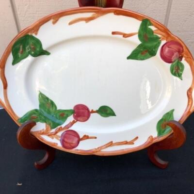 Lot 67L. Vintage Franciscan Earthenware Apple: 1 Oval Platter, 1 Serving Bowl, 1 Pedestal Cake Stand â€” $34