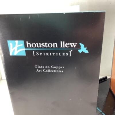 N - 181  Houston Llew Signed Spiritile, Glass on Cooper Collectables 