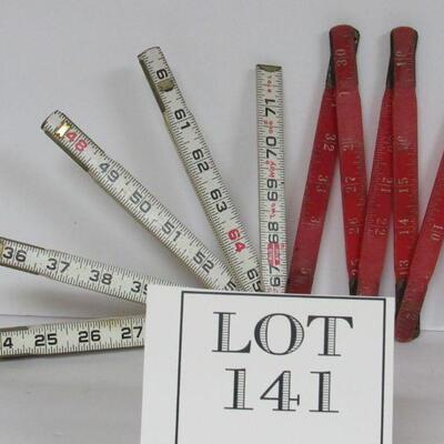 2 Folding Rulers Wood and Plastic