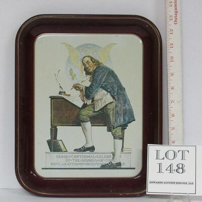 Ben Franklin Tray by Norman Rockwell