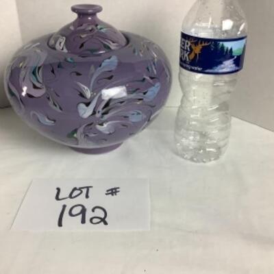 N - 192  Artisan Signed ( Sarah ) Glazed Pottery Jar 