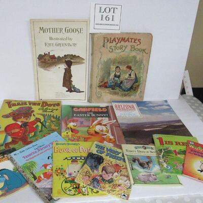 12 Kids Books Antique Through Modern; Antique McLoughlin Bros Playmates Storybook 