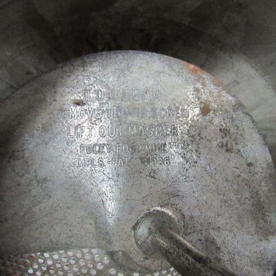 Nice 12 Count Muffin Tin, Very Neat Green Handled Foley Food Mill Masher, Ice Cream Scoop