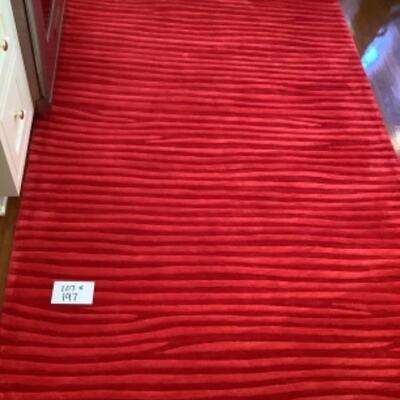 K - 197 The Rug Market Wavy Red Rug