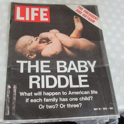 6 Vintage Life Magazines, 1961, 1967, 1972, 1973 