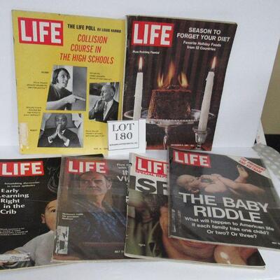 6 Vintage Life Magazines, 1961, 1967, 1972, 1973 