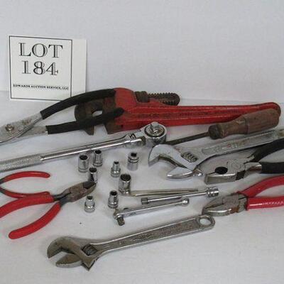 Lot of Tools: 12" Pipe Wrench, 10" Crescent Wrench More