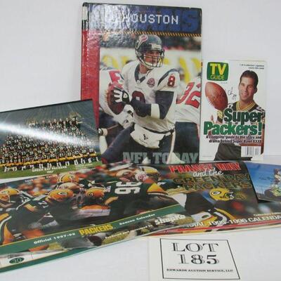 2 Packers Calendars, Packers Team Photo 1987, TV Guide, Houstan Texans Book