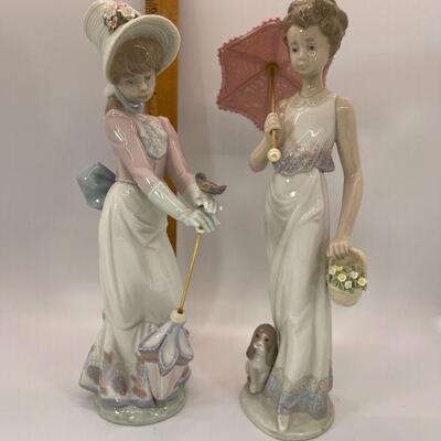 Pair of Parasol Holding Women Lladro Figurines