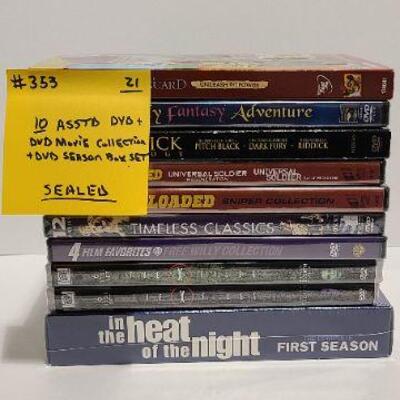 10 Assorted DVDs (Sealed)- Item #353