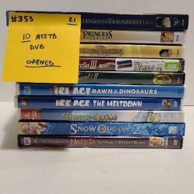 10 Assorted DVDs (Opened)- Item #355