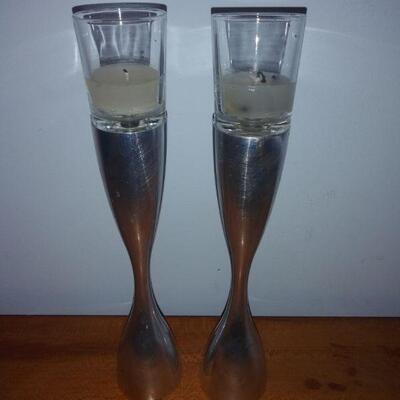 Pair Nambe Studios Candlesticks