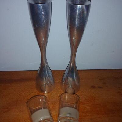 Pair Nambe Studios Candlesticks