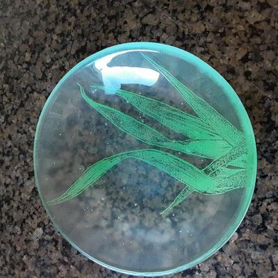 Art Dish ~ Green frosted with Grass