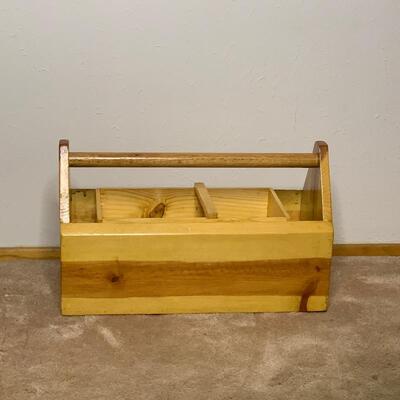 Wood Tool Box with Wood Tray 