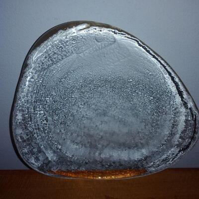 Art Glass dish triangular shape
