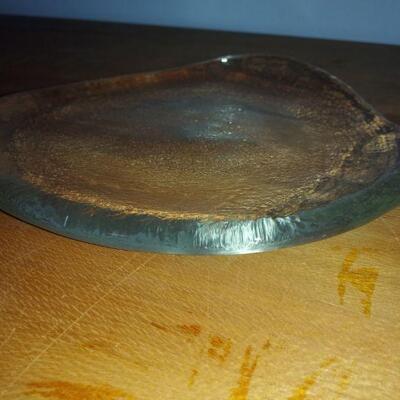 Art Glass dish triangular shape