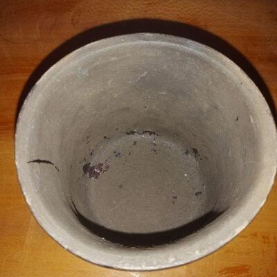 "tribal" green & gray vase