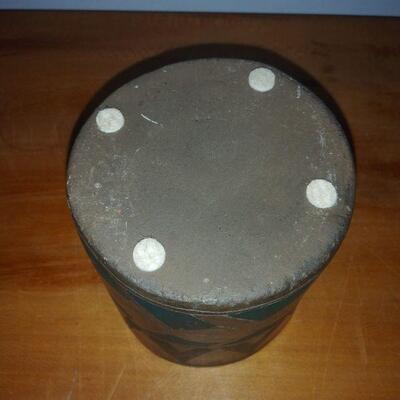 "tribal" green & gray vase