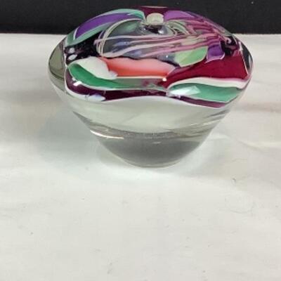 N - 210 Artisan Signed E. Dell / Rlsu  â€˜87 Hand Blown Paper Weight 