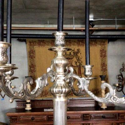 E280A - Magnificent Pair of 5 Arm Candelabras 