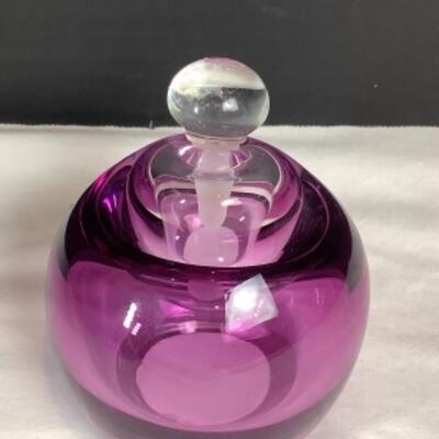 N - 213 Artisan Signed, Mary Ellen Buxton & Kevin Cutch, Open Bottom Perfume Bottle 