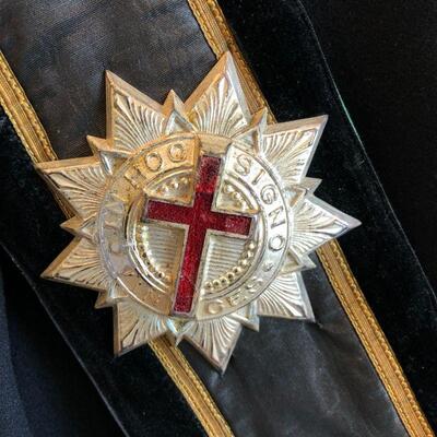 1800s Philadelphia Knights Templar Masonic Commander's Ceremonial Jacket and Sash