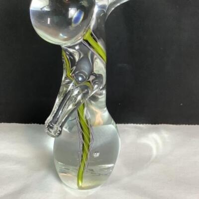N - 218  MOVING FORWARD Hand Blown Glass Figure by Schmidt Rhea Glass Studio